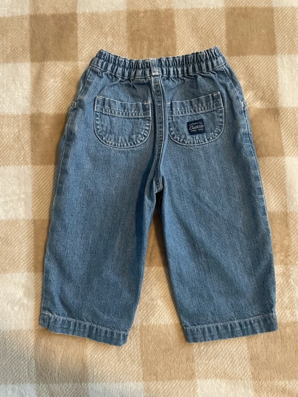 Vintage Carters Classic Hey Diddle Diddle Baby 9-12 Months Blue Denim Snap Pants